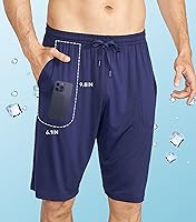 Vista 3 de DAVID ARCHY - Pantalones cortos de pijama para hombre de bambú y rayón, cómodos, transpirables, con bolsillos, para dormir, pack de 2