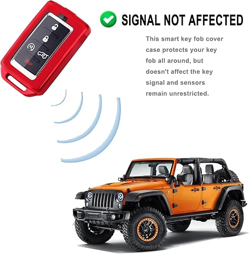 Miniatura 4 de Funda para llavero para Jeep Grand Cherokee L Proximity Grand Wagoneer 2021 2022 (rojo)