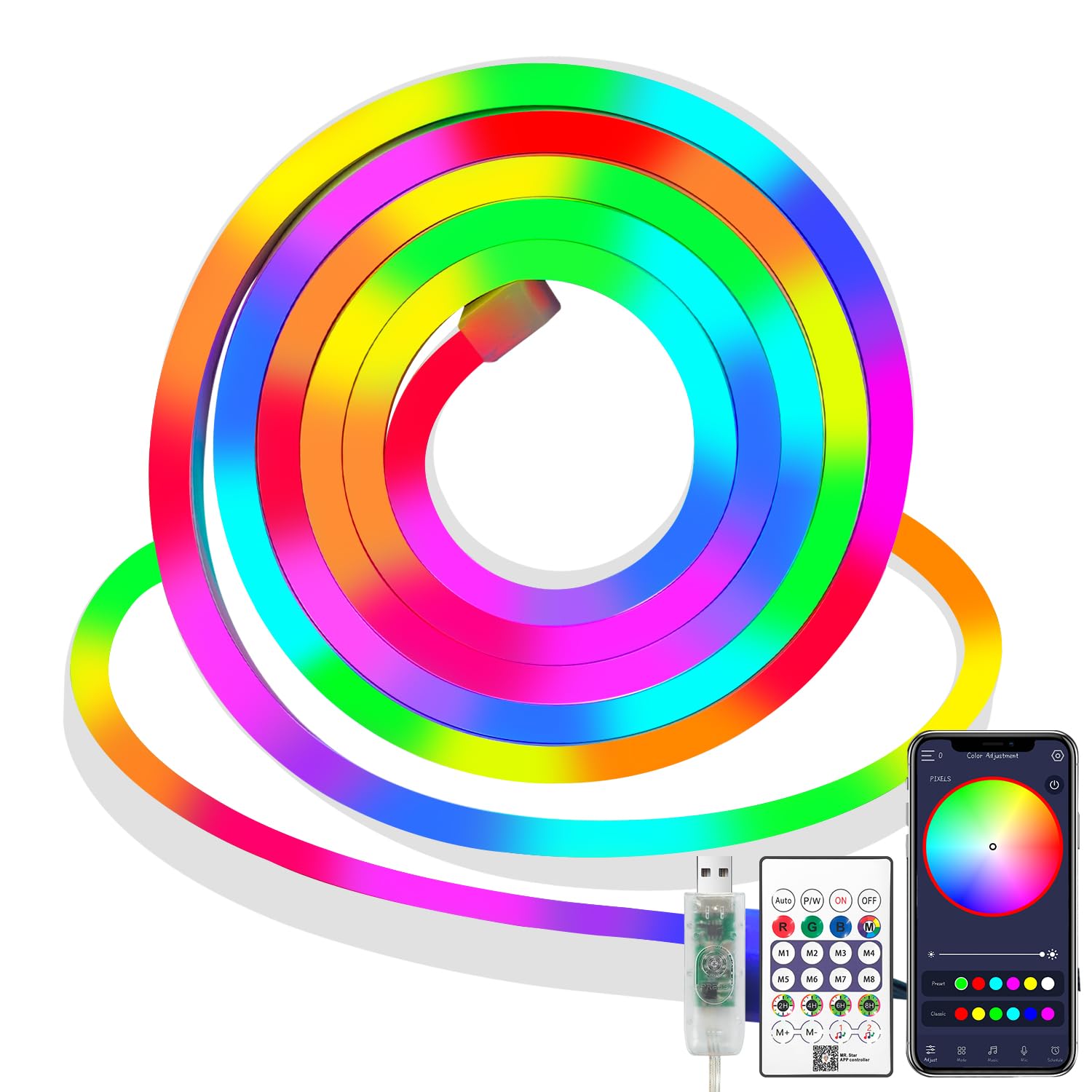 Amazon.co.jp: ShineBurky 5V USB 流れる IC RGB ledテープ