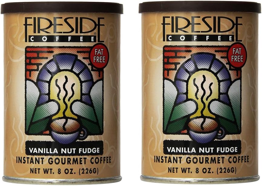 2 Pack - Fireside Coffee Café Mocha Gourmet Coffee Vanilla Nut Fudge, 8 Oz Canister