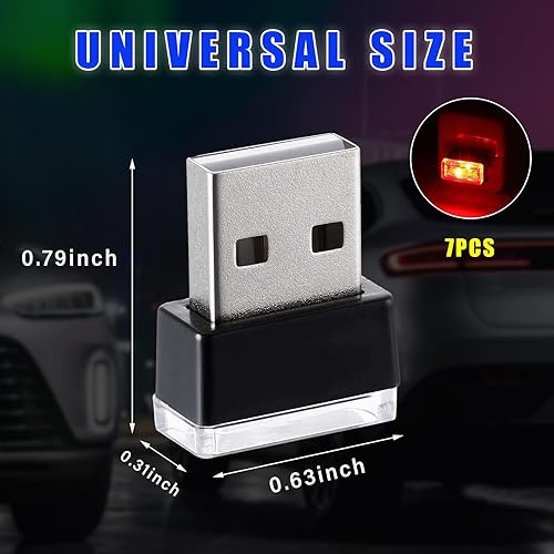 Miniatura 2 de 7 lámparas LED USB para el interior del automóvil, luz nocturna de decoración USB enchufable, kit de iluminación ambiental portátil, accesorios