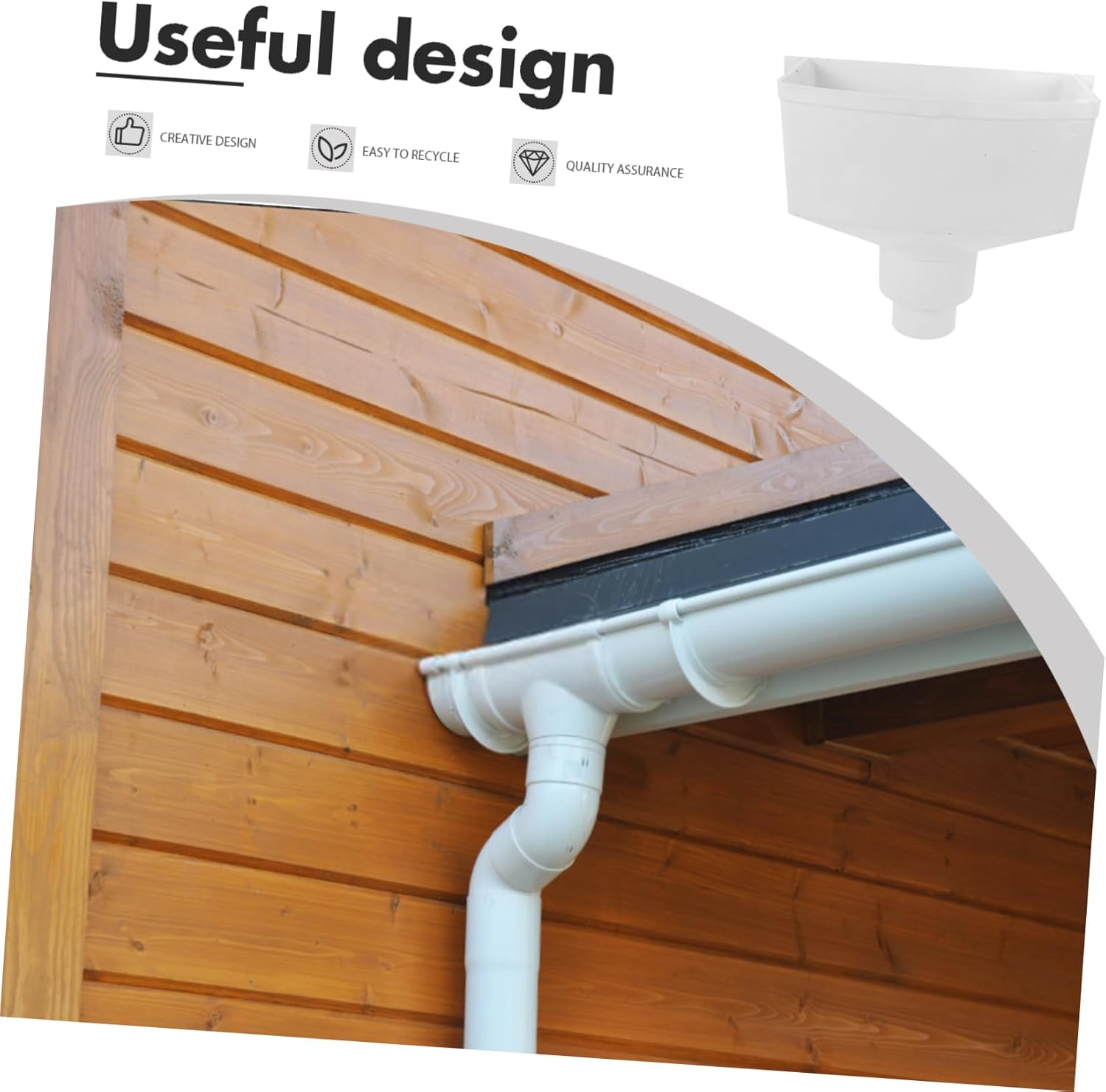 Rain Gutter Downspout Adapter Pvc Bucket Drain Pipe Gutter to Downspout Connector