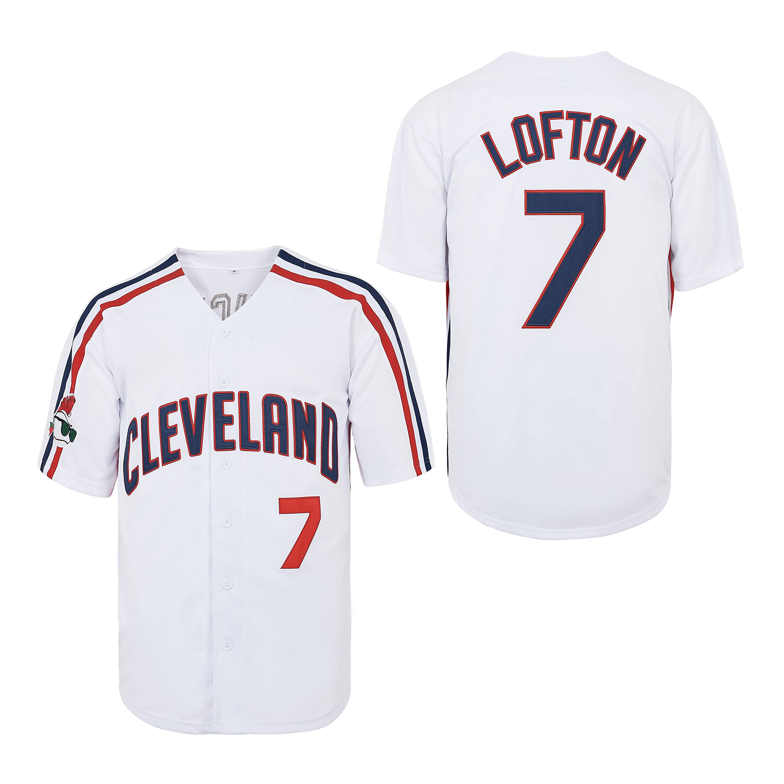 Yseohb Men's Ricky Vaughn 7 Movie Baseball Jersey,90s Hip Hop Clothing Stitched Sports Fan Shirt Jersey White XL