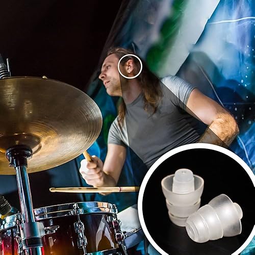 Miniatura 8 de Tapones para los oídos Rave de alta fidelidad: protección auditiva de alta fidelidad para música, concierto; tapones para los oídos que reducen el