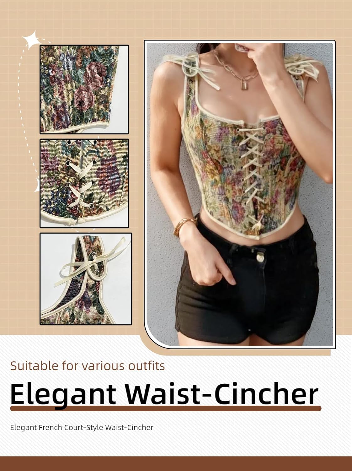 kasahara Renaissance Dress Costume Women with Floral Overbust Corset Top Medieval Ren Faire Costume - Image 6