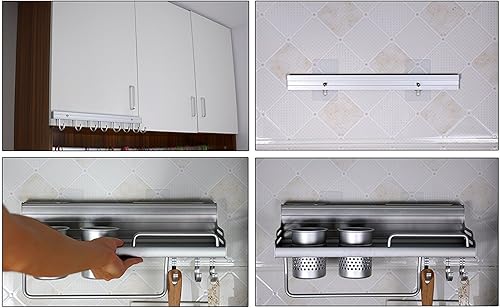 Miniatura 6 de 8 unidadesjuego Gancho de pared sin clavos, adhesivo de tornillo sin rastro, sin perforaciones, para baño, ducha, cocina, instalación colgante,