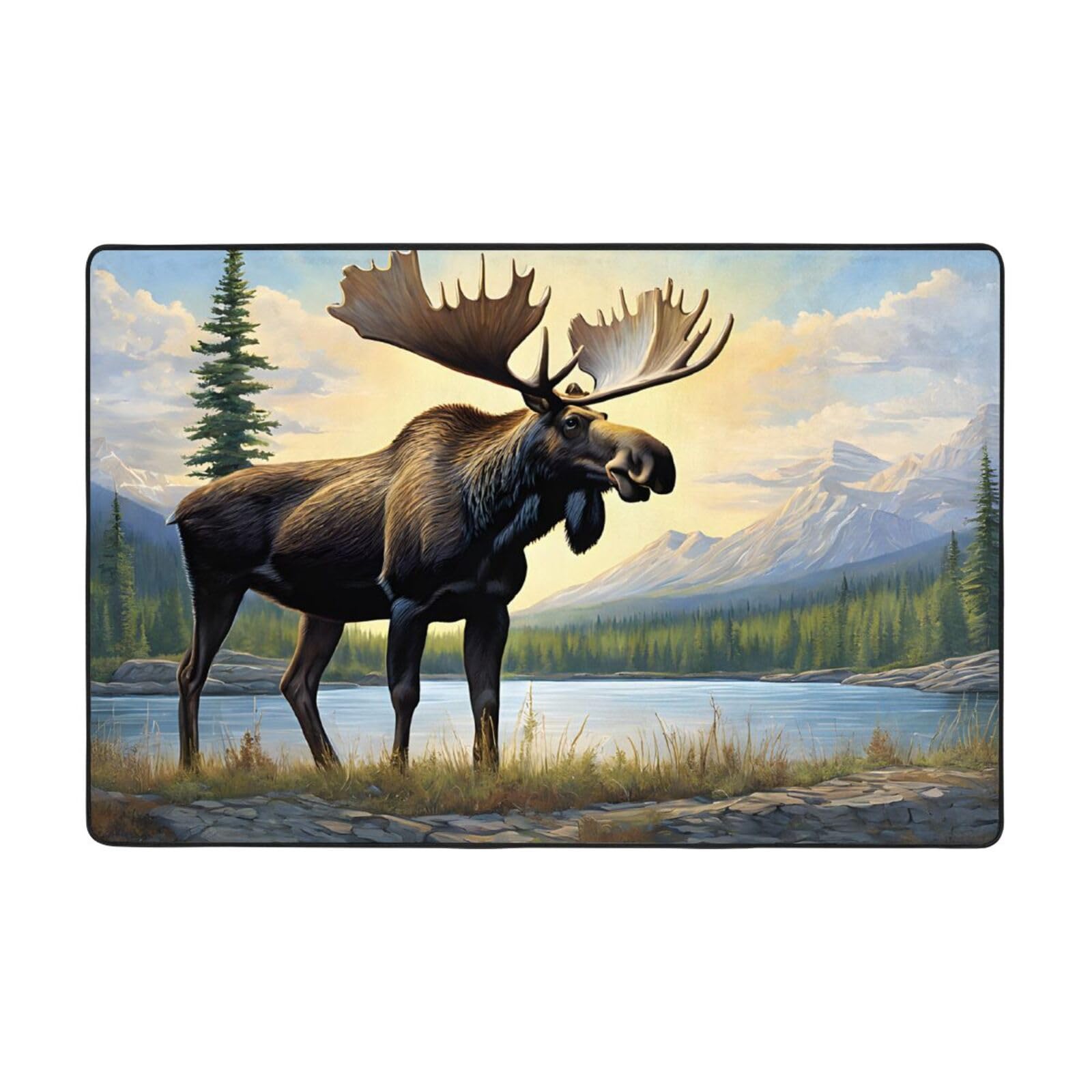Tapis imprimé de salon 91x61 cm antidérapant et moderne pour chambre