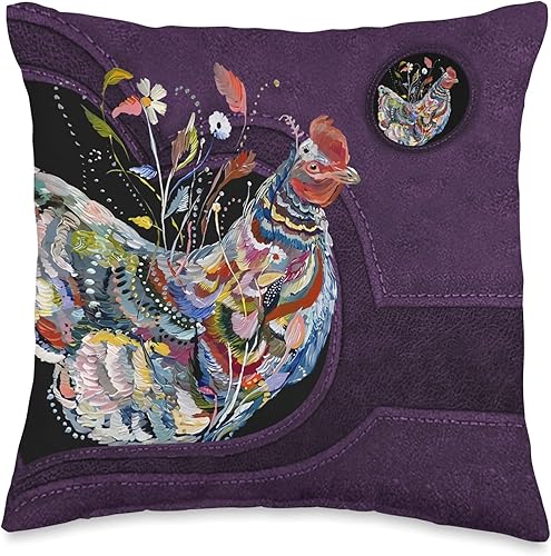 Funny Chickens Lovers Apparel Gifts Almohada colorida de pollo increíble 16 x 16 pulgadas multicolor Funny Chickens Lovers Apparel Gifts Almohada colorida de pollo increíble 16 x 16 pulgadas multicolor