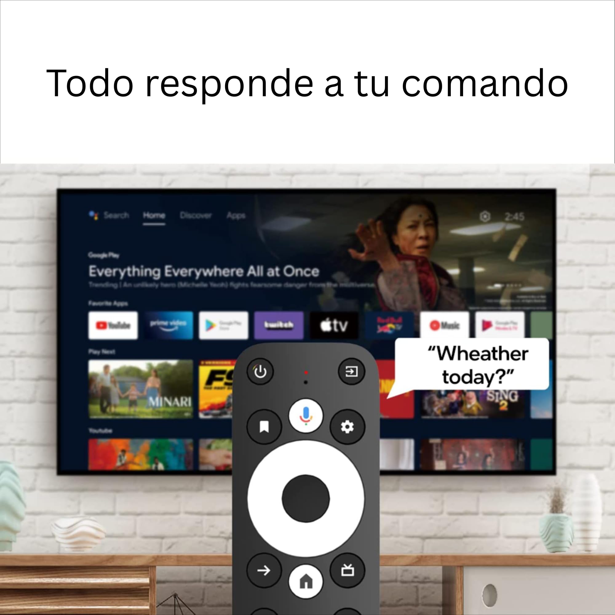 GD1 4K Streaming Stick - Dongle Smart TV Android TV 14 Reproductor Multimedia, Soporta Netflix y Prime en 4K, HDR10+, AV1, WiFi, Control por Voz