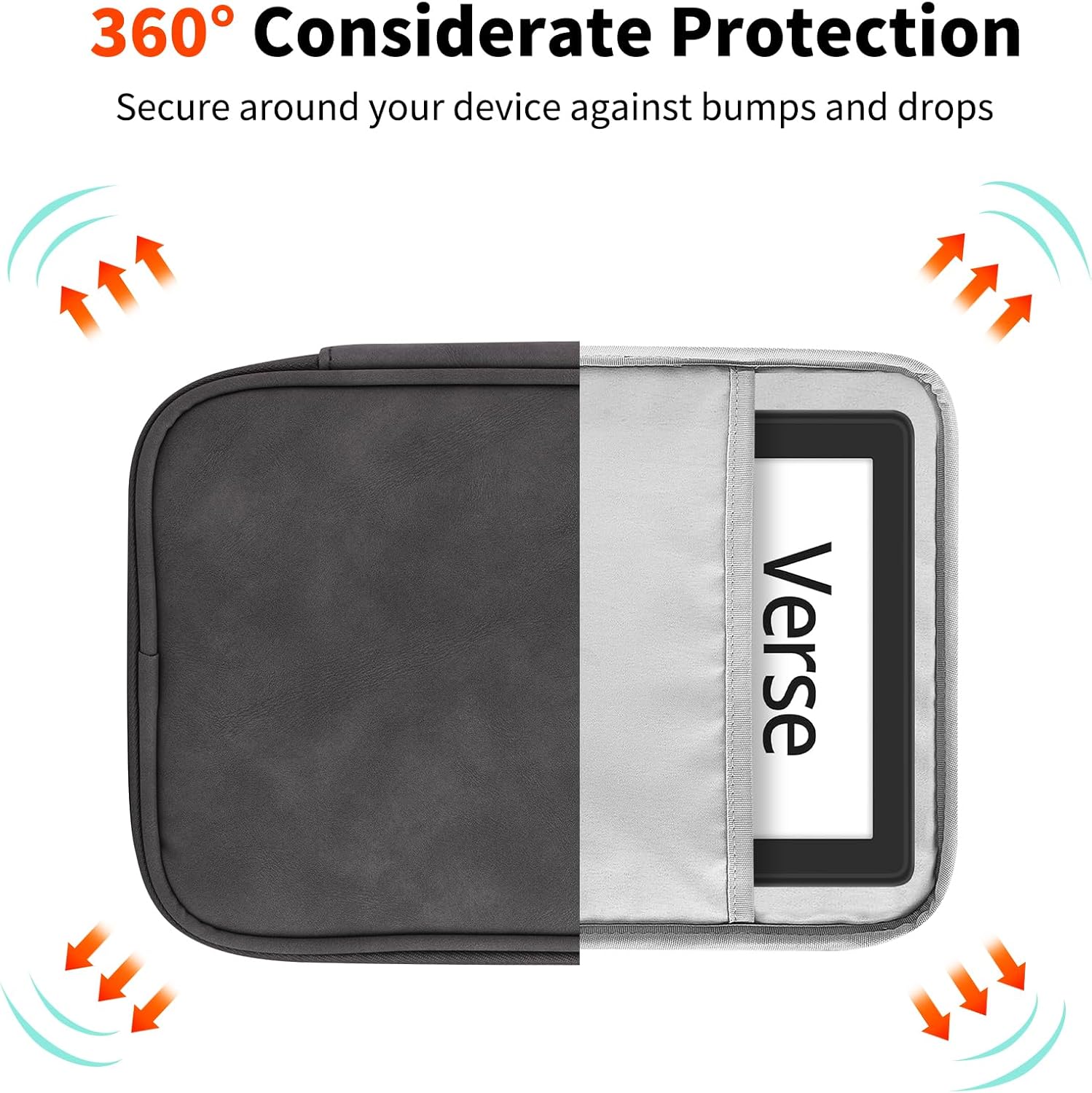 Universal Sleeve Bag for 6",6.8",7" Kindle Paperwhite/Colorsoft 2024-2012 Compatible with 6"-6.8" All-New Kindle/Kobo/Tolino/Sony,6" EReader with Anti-Drop Protective Cover,Grey