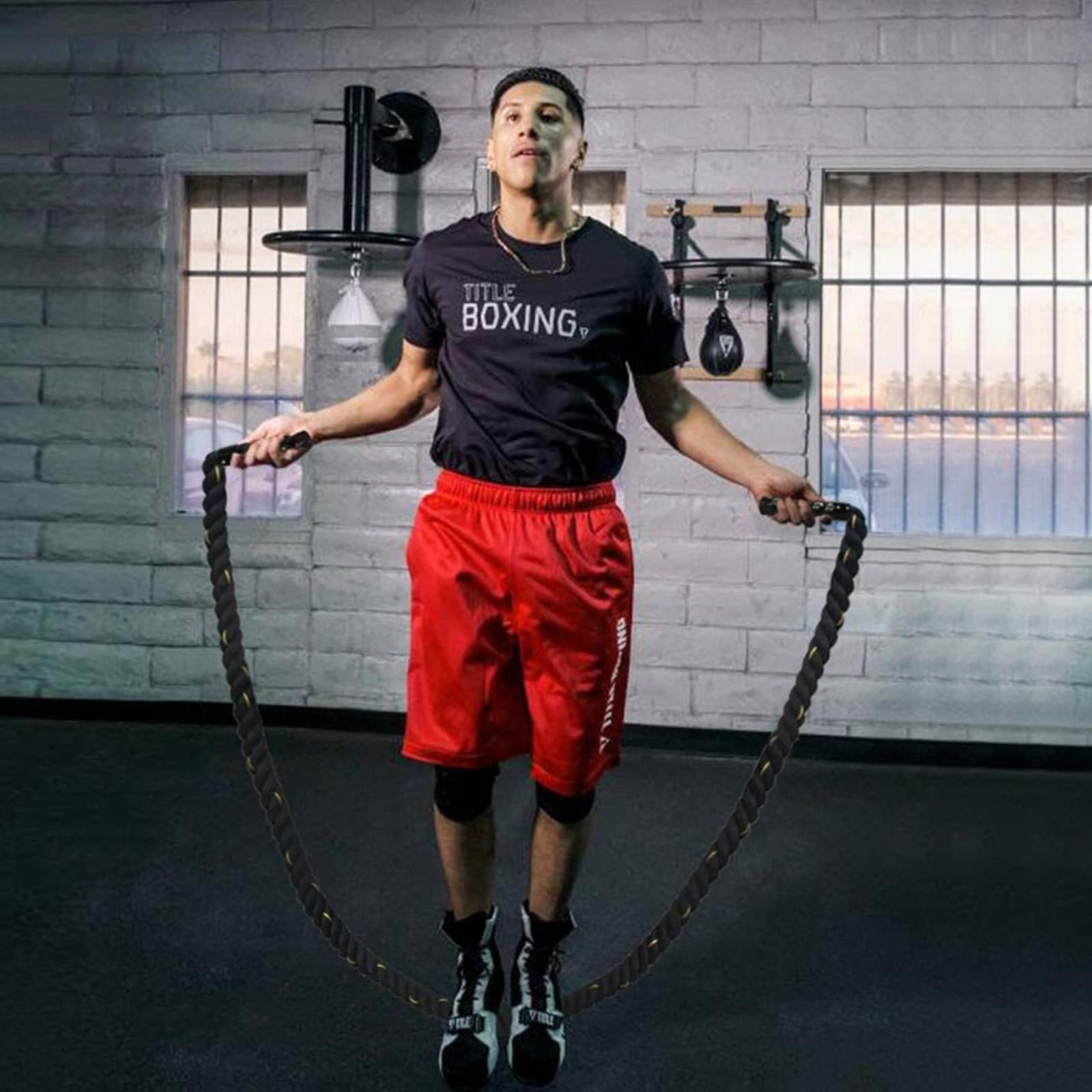 TIM-LI Cuerda para Saltar Duradera/Cuerdas para Saltar De Batalla Ponderadas, Entrenamientos De Cuerpo Entero para Equipos De Fitness para Piernas Traseras Y Glúteos - Entrenamiento De Fuerza