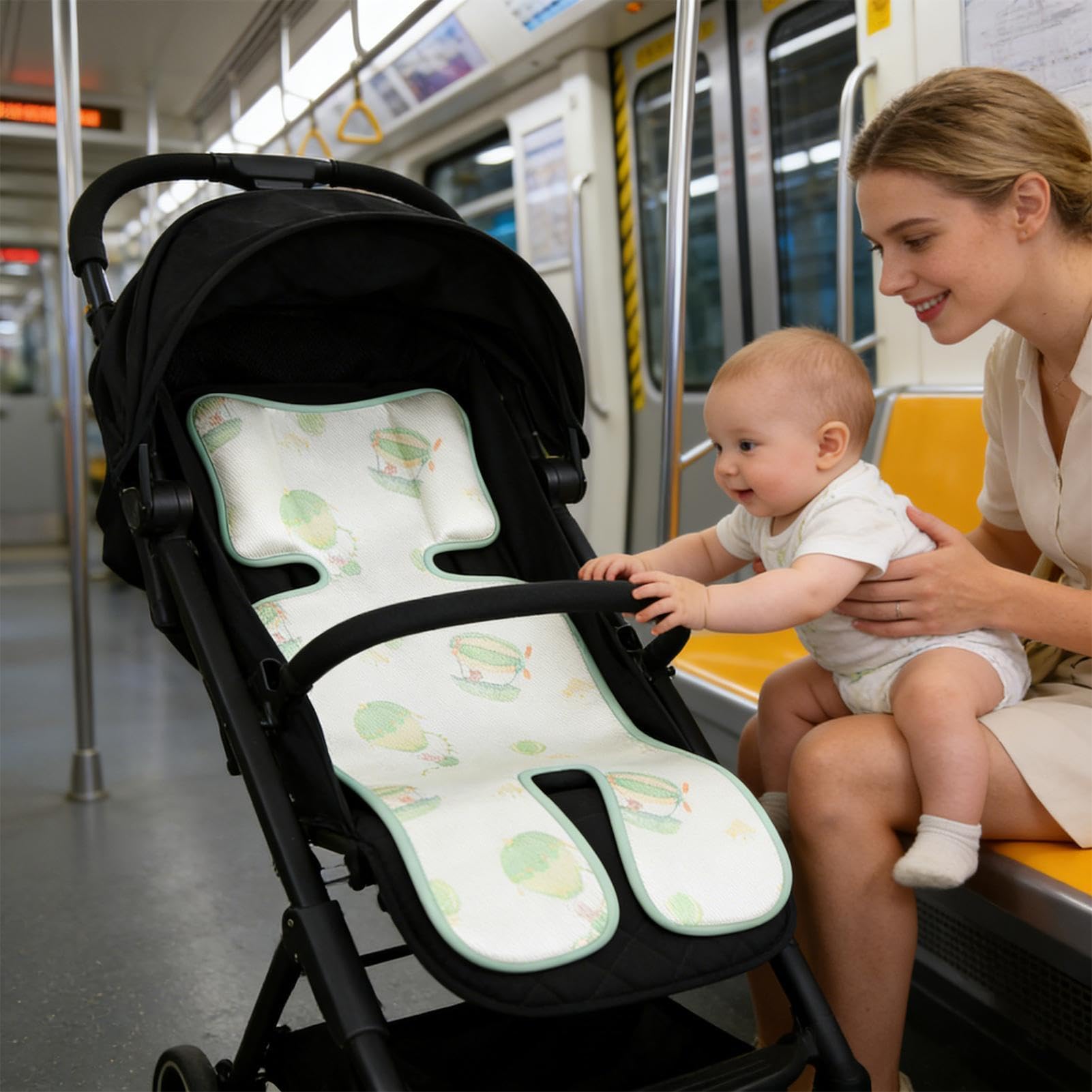Almohadilla Refrigerante para Silla de Coche | Transpirable Regulable para Asiento Infantil | Cojín Frío,Viajes Exteriores Playa Parque