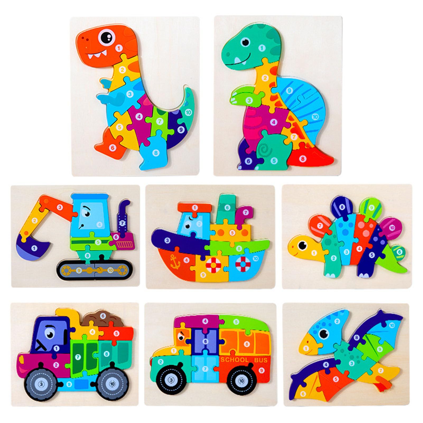 Holzpuzzle Für Kleinkinder 3D, Lernspielzeug Für Frühe Bildung | Holz-Zahlenpuzzle, Montessori-Zahlenspielzeug, Formzuordnungsspiel