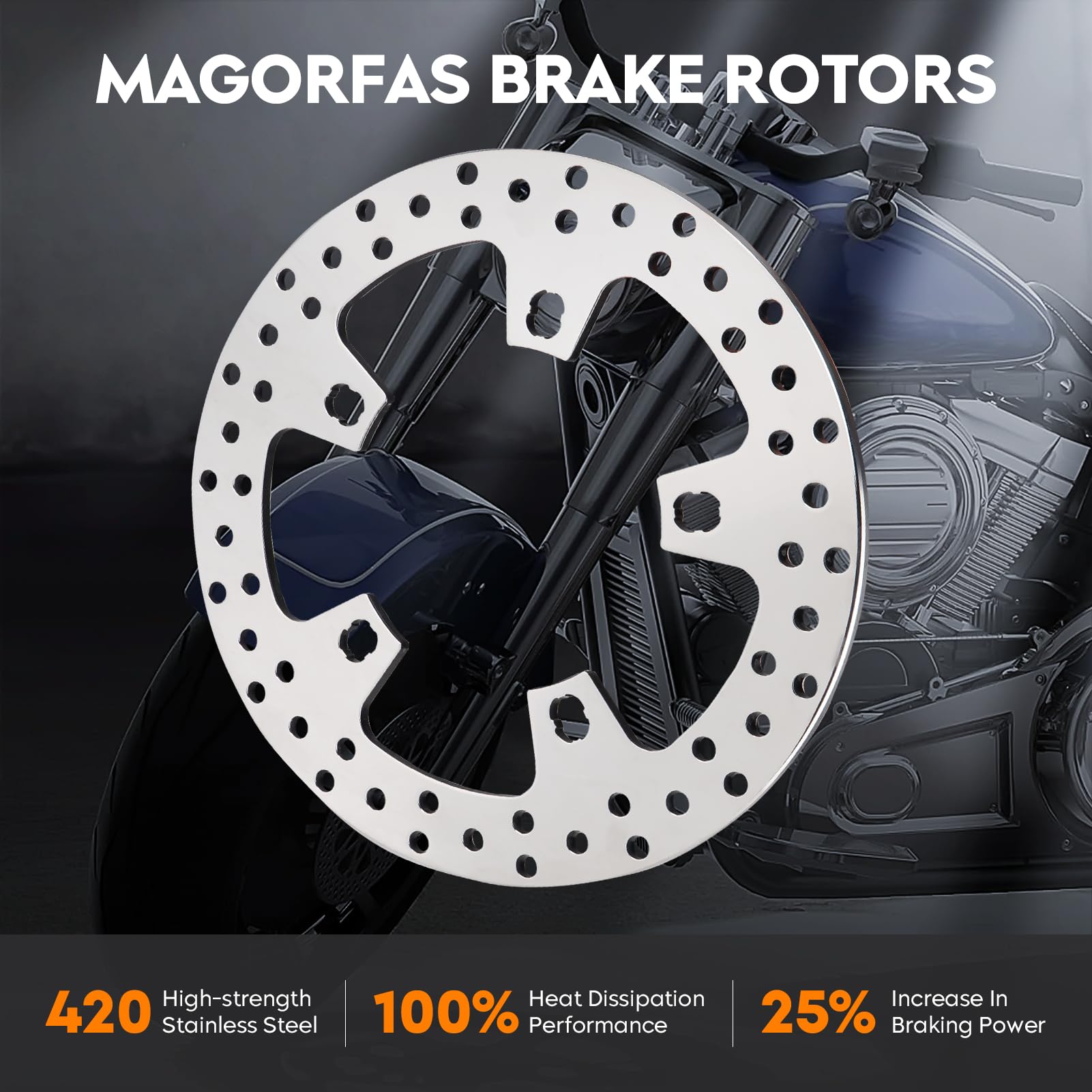 Youxmoto Rotors De Frein Avant Et Boulons De 30 Cm Pour Harley Road King/Road Glide/Electra Glide/Ultra Classic Electra Glide/Street Glide (FLHR/FLTRX/FLHTCU/FLHX), 41500017