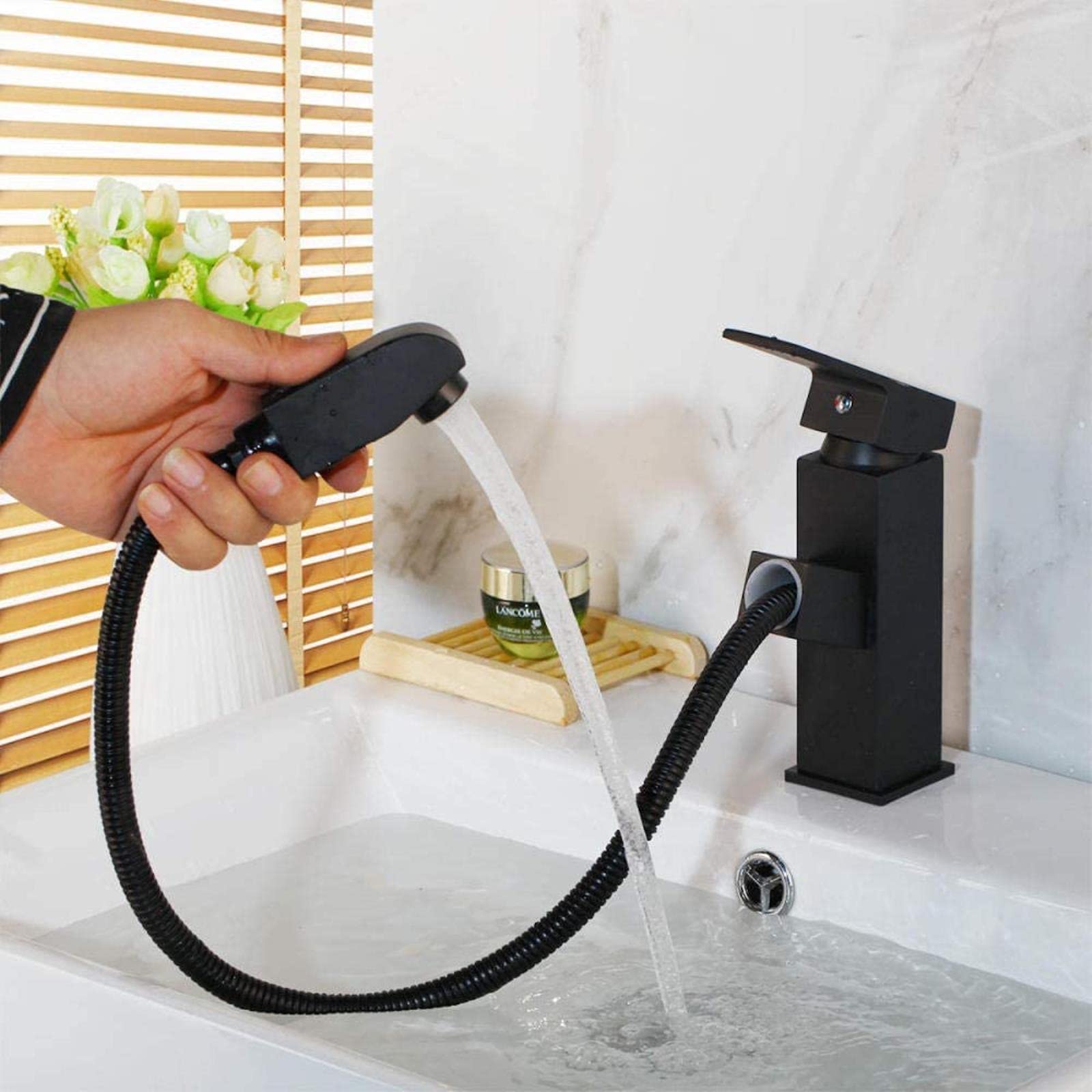 Robinet de salle de bains extractible pour faciliter le lavage des cheveux et le nettoyage