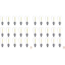 Brightech Ambience PRO Replacement LED Light Bulbs, 1 Watt LED Edison-Inspired Exposed Filaments Plastic Bulbs, S14 Energy Efficient Outdoor String Lights Bulbs - 30 Pack