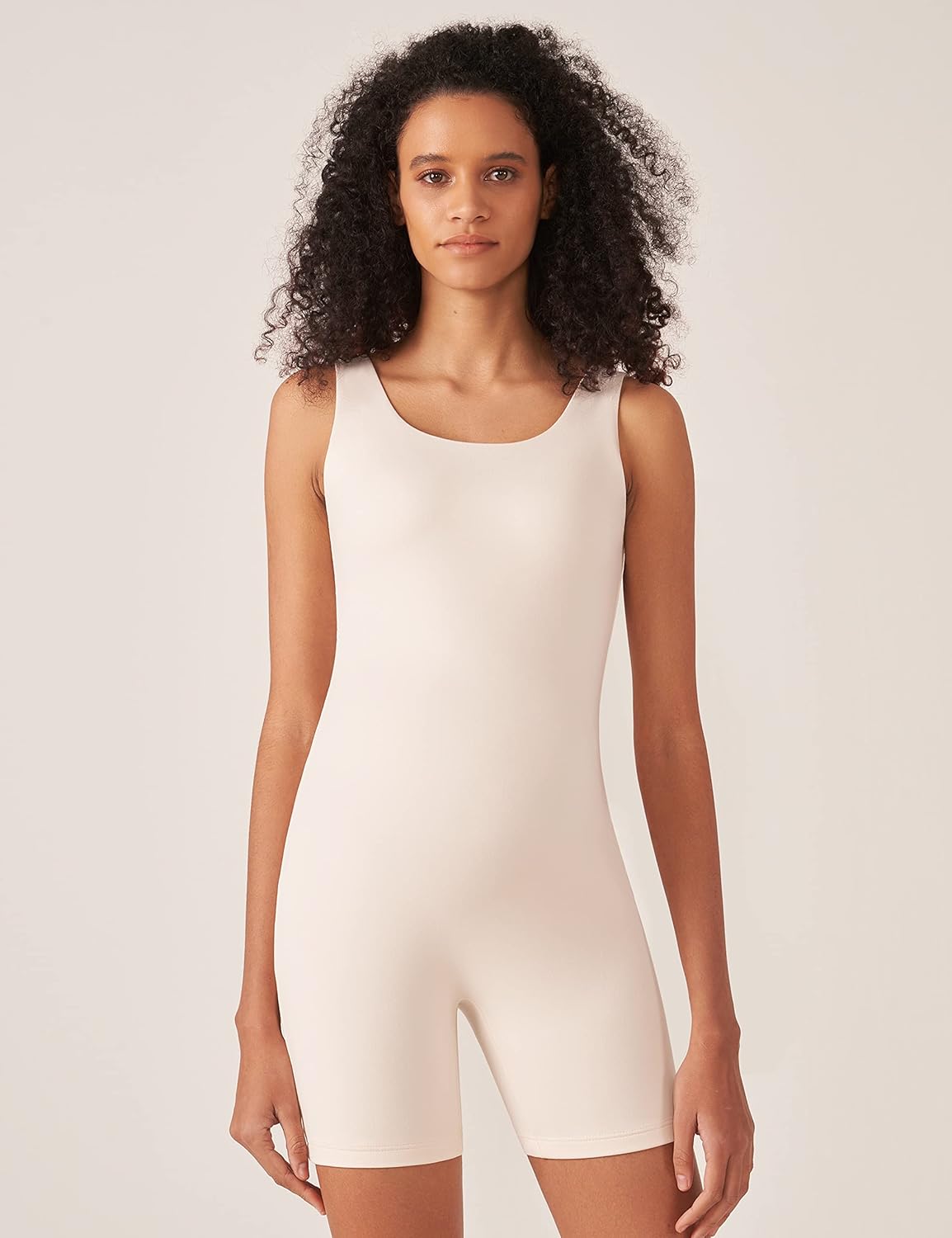 POSHDIVAH Women's Maternity Bodysuit Pregnancy Shapewear Double Lined Sleeveless Tank Top Shorts Romper Jumpsuit - Image 2