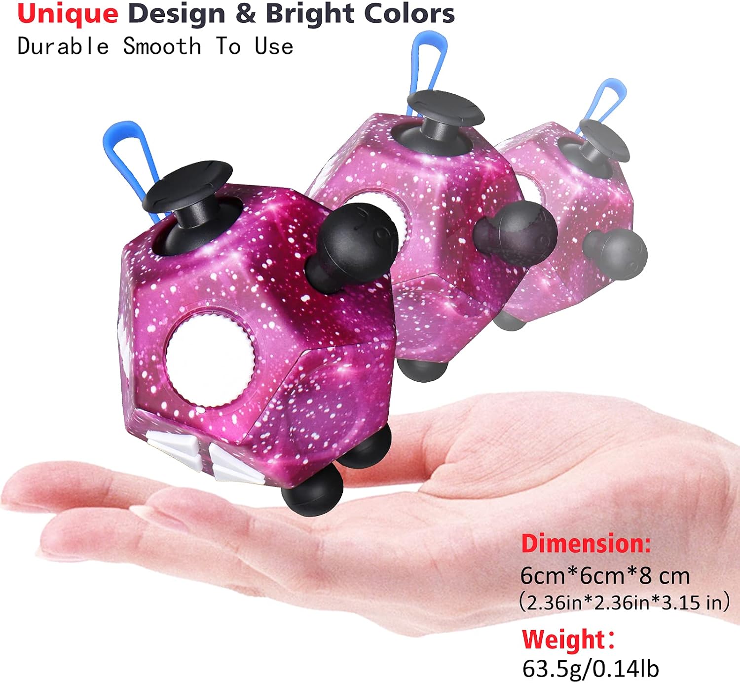 VCOSTORE Fidget Cube with 12 Sides, Original Fidget Toys Cube, Adult Infinity Magic Toys - Image 3