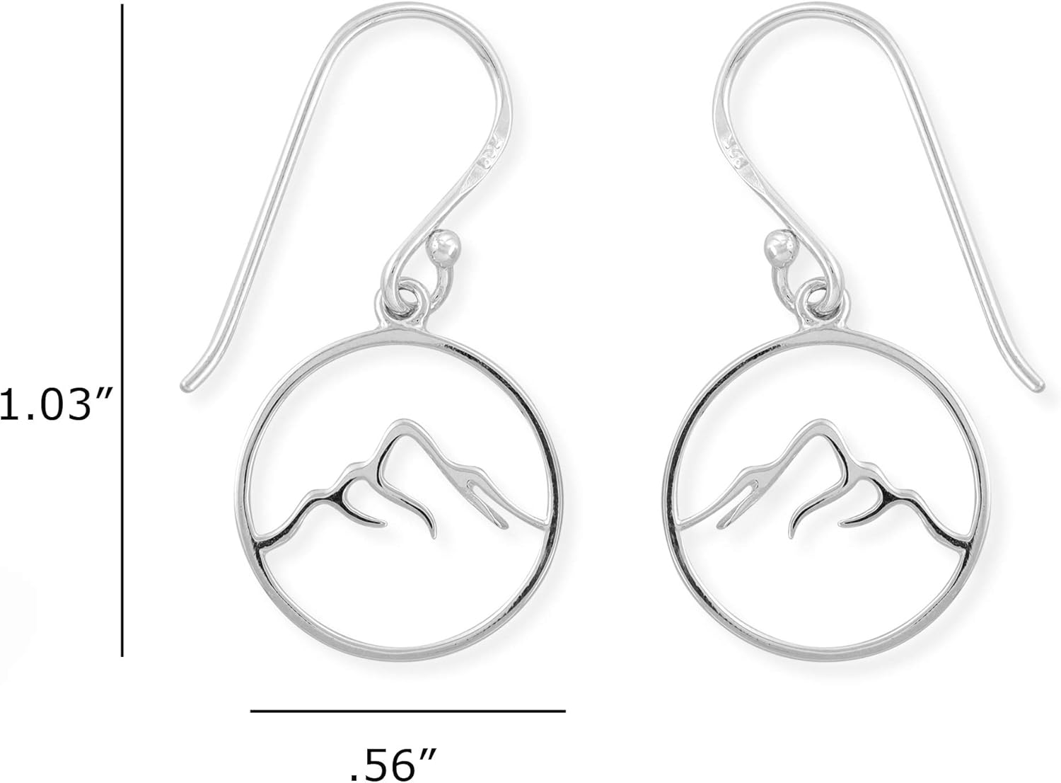 Boma Jewelry Sterling Silver Circle Mountain Peak Earrings - Image 3