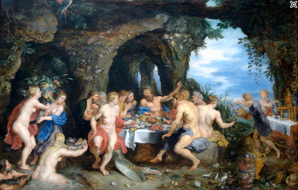 Art Peter Paul Rubens The Feast grand format déco murale marron