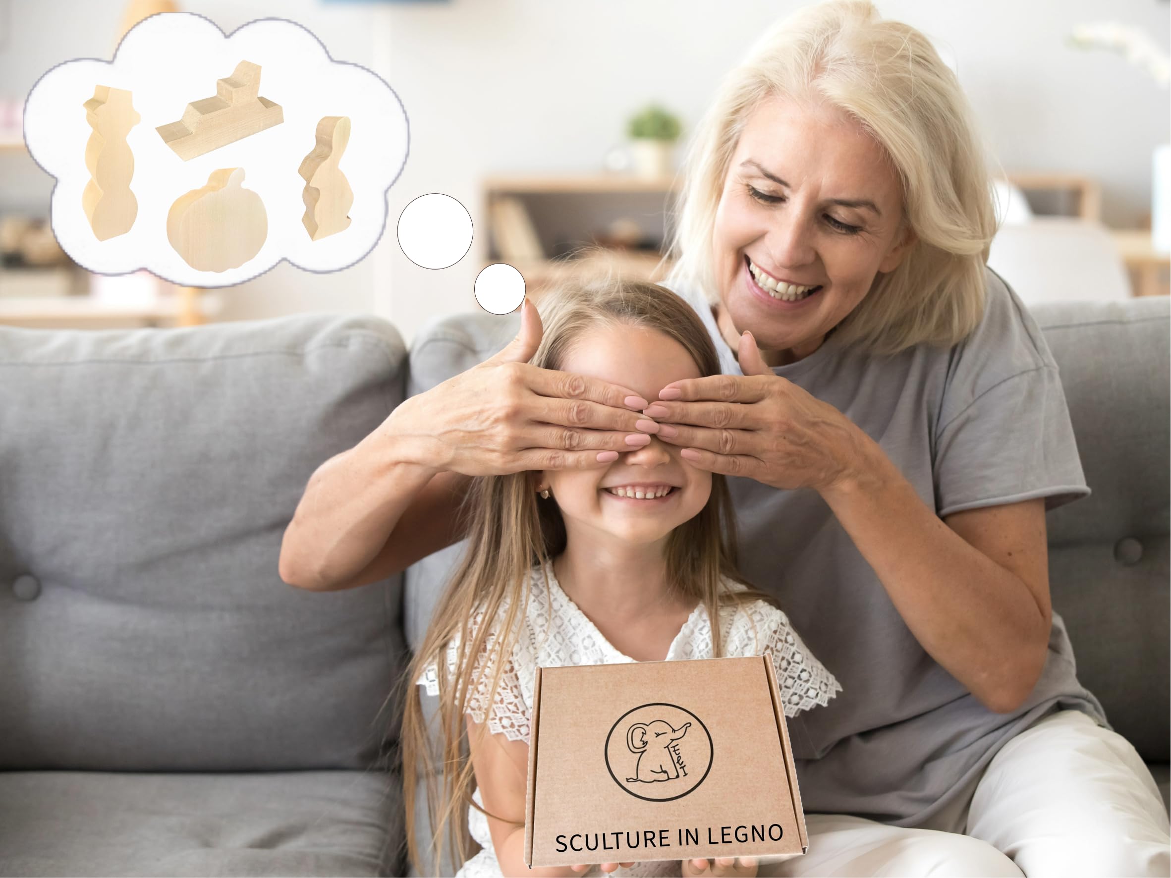 Eli® Legno di Tiglio - Figure da Intaglio per Bambini - Kit Creativo - Blocchi da Intaglio per Principianti