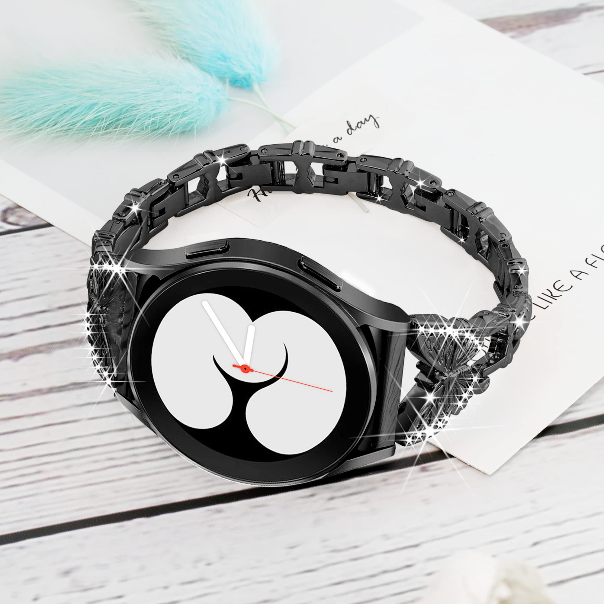 Amazon.com: G-ficu Galaxy Watch 7 6 5 4 Band 20mm Butterfly 