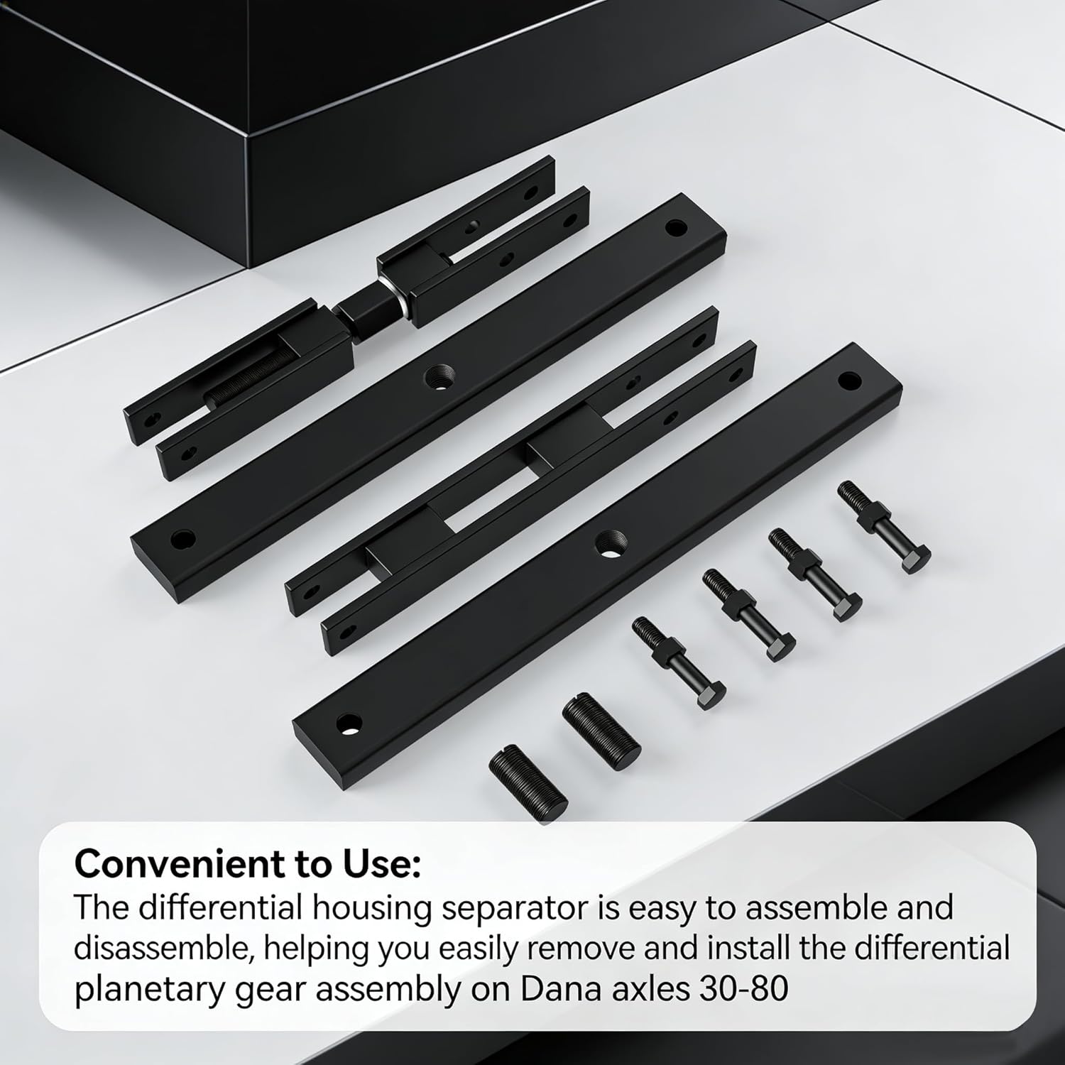 Differential Housing Distributor Heavy-Duty Differential Tool, Suitable for Dana 30-80 Series (27, 30, 44, 45, 50, 53, 60, 61, 70, 70U, 70HD, 80), Matte Black