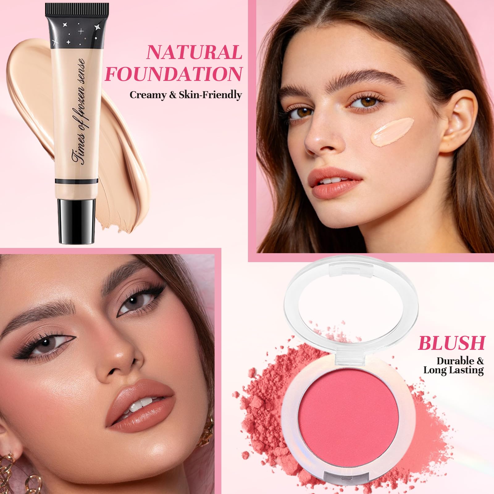Coffret Maquillage Femme, Mallettes Maquillage Ado Fille, Kit de Maquillage Portable pour Débutants et Professionnels avec Palette à Yeux, Fond de Teint, Mascara, Gloss à Lèvres, Crayon Sourcil