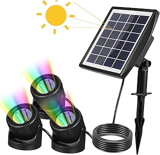 JOINPAYA Linterna Solar Submarina Para Estanque De Luces Bajo El Agua Ligero Luces Solares De La Piscina Luces De Estanque Con Energía Solar Color Condujo Luz Led Bajo El Agua Nadar Abs