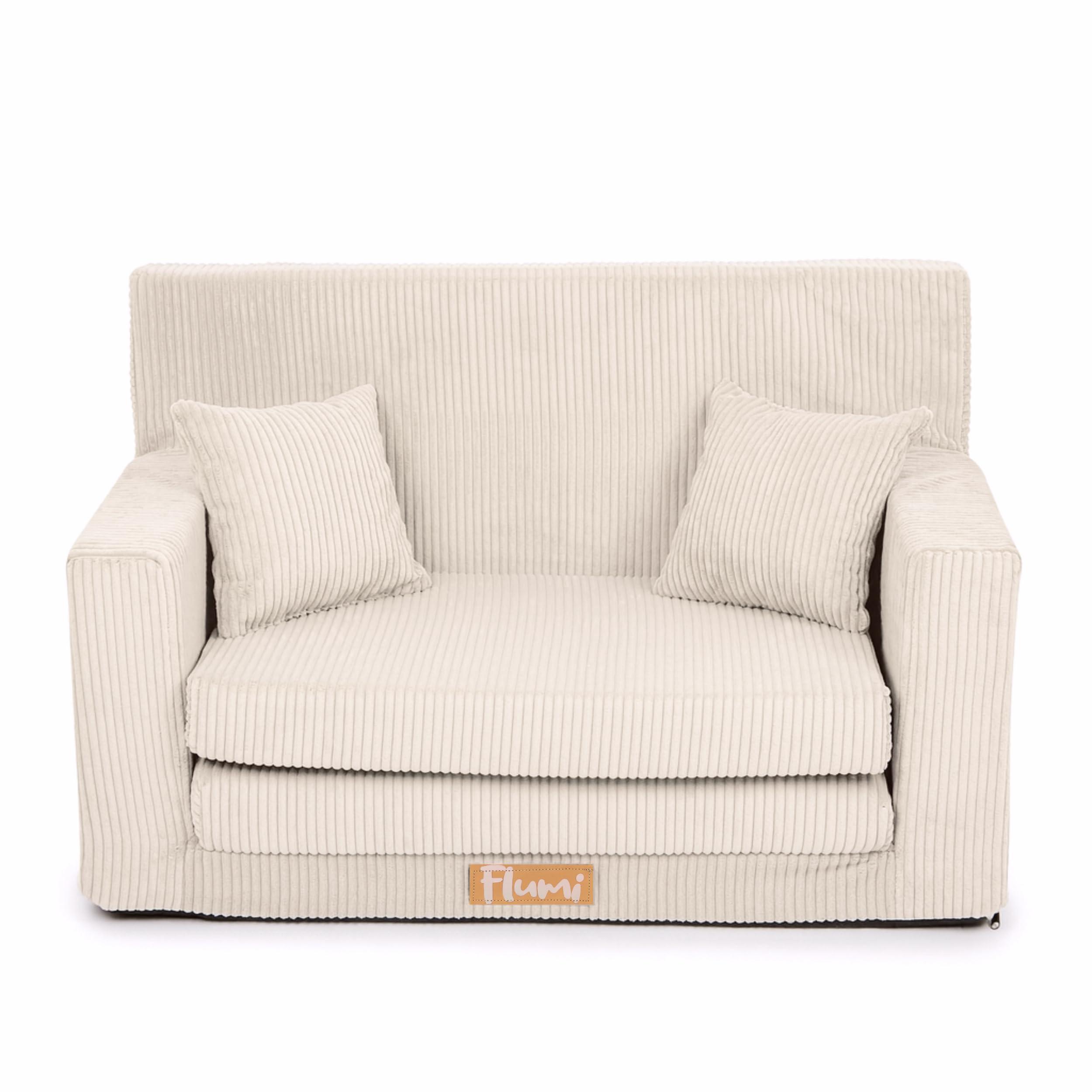 Flumi Personalisierte Kindercouch: Mini Schlafsofa für Kinderzimmer, Kuschelecke, Spielsofa, Kindersofa, Kleine Couch mit Gravur, Kord,92x40x60, Ideal für Leseecke und Jugendzimmer (Beige Kord)