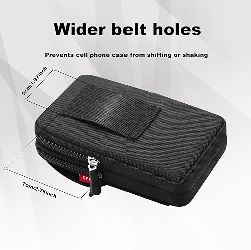 Miniatura 5 de Funda táctica para teléfono celular con 2 bolsas de teléfono para hombre, fundas de teléfono celular para hombres, soporte negro para teléfono