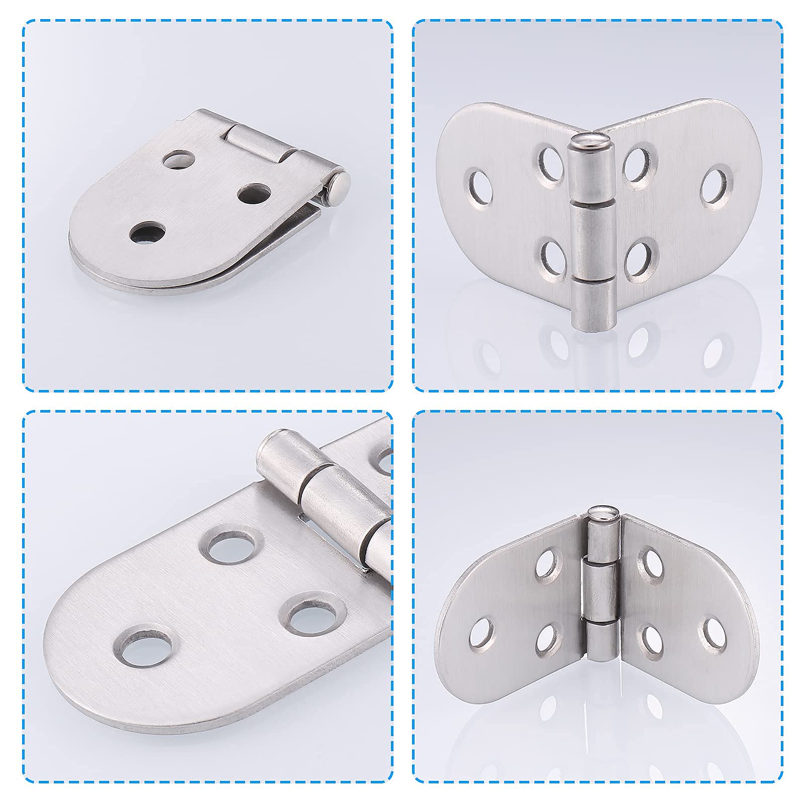 10 Cerniere Per Porte In Acciaio Laminato Freddo - Ribaltabili 180°, Per Mobili, Armadi, Tavoli Pieghevoli - Foto 7