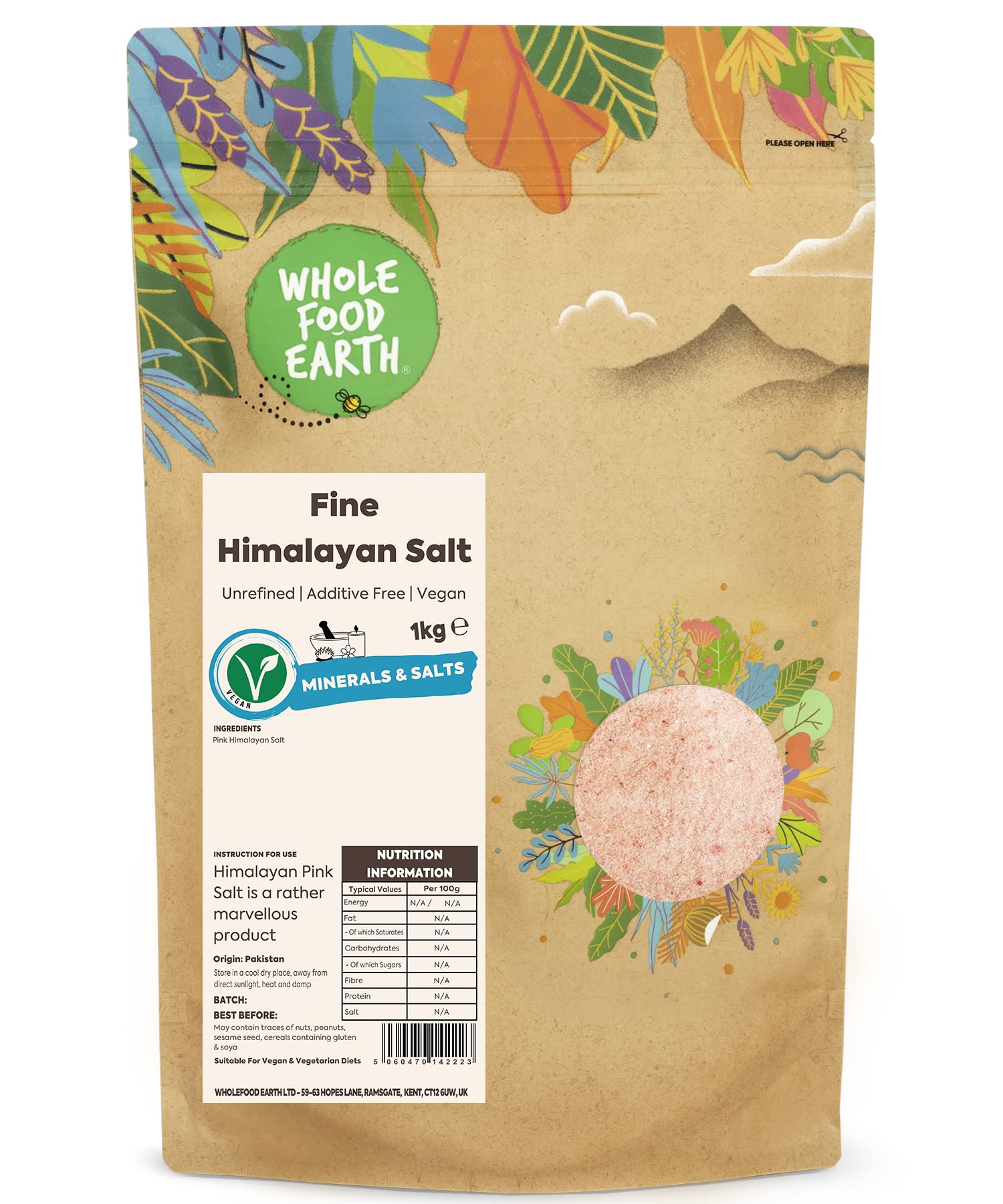 Wholefood Earth - Fine Himalayan Rose Pink Salt 1 kg