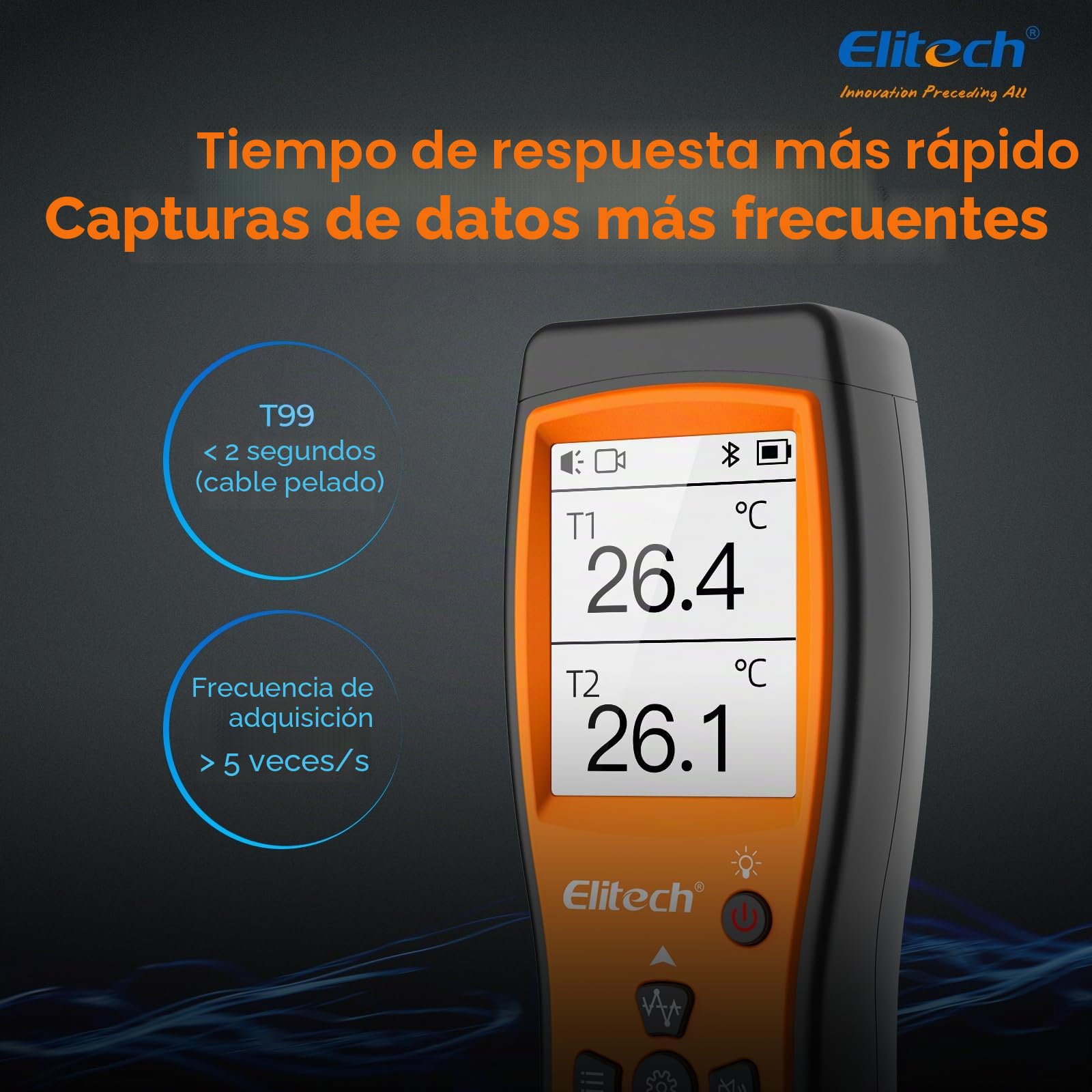 ICT-220 Termómetro De Termopar Doble,Sensor De Temperatura De Tipo K De Alta Precisión Con Aplicación, Para Refrigeración, Mantenimiento De Automóviles Y La Industria De Bombas De Calor