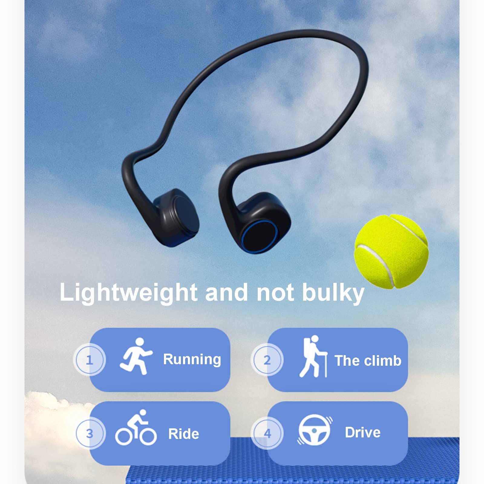 Bezprzewodowe słuchawki Bluetooth 8 GB Odtwarzacz MP3 wiszący do biegania, jazdy na rowerze, siłowni, treningu - Pełna kontrola klawiszy dotykowych