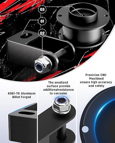 Miniatura 3 de Richeer Kit de elevación de nivelación delantera de 3 pulgadas para ram 2500 4WD 2014-2024, Ram 3500 4WD 2013-2024, espaciadores de puntal de