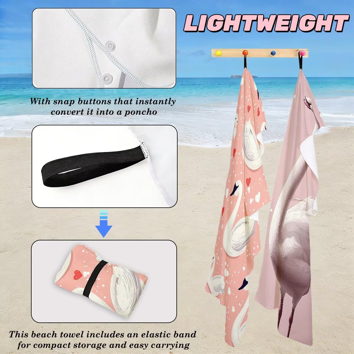 Toalla Playa 80x160 cm, Toalla Gimnasio Microfibra Secado Rapido, Juego de 2 Antiarena Toallas de Playa, Ligera Compacta Toallas Microfibra Grande para Viaje, Regalo Hombre Regalo Mujer (Océano) -4115