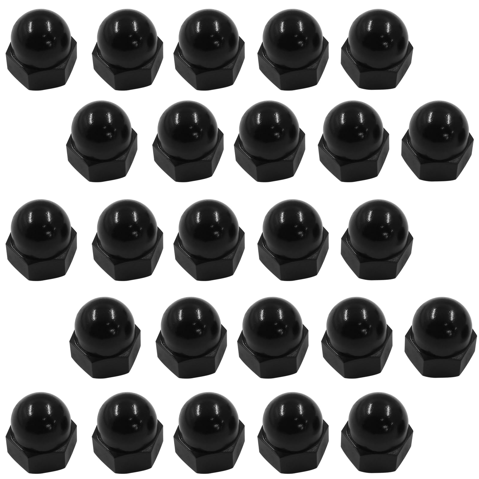 Moicstiy 25 Pcs M10 Acorn Cap Cover Nuts Plastic Hex Head Bolt Screw Protection Cover Caps(Black)