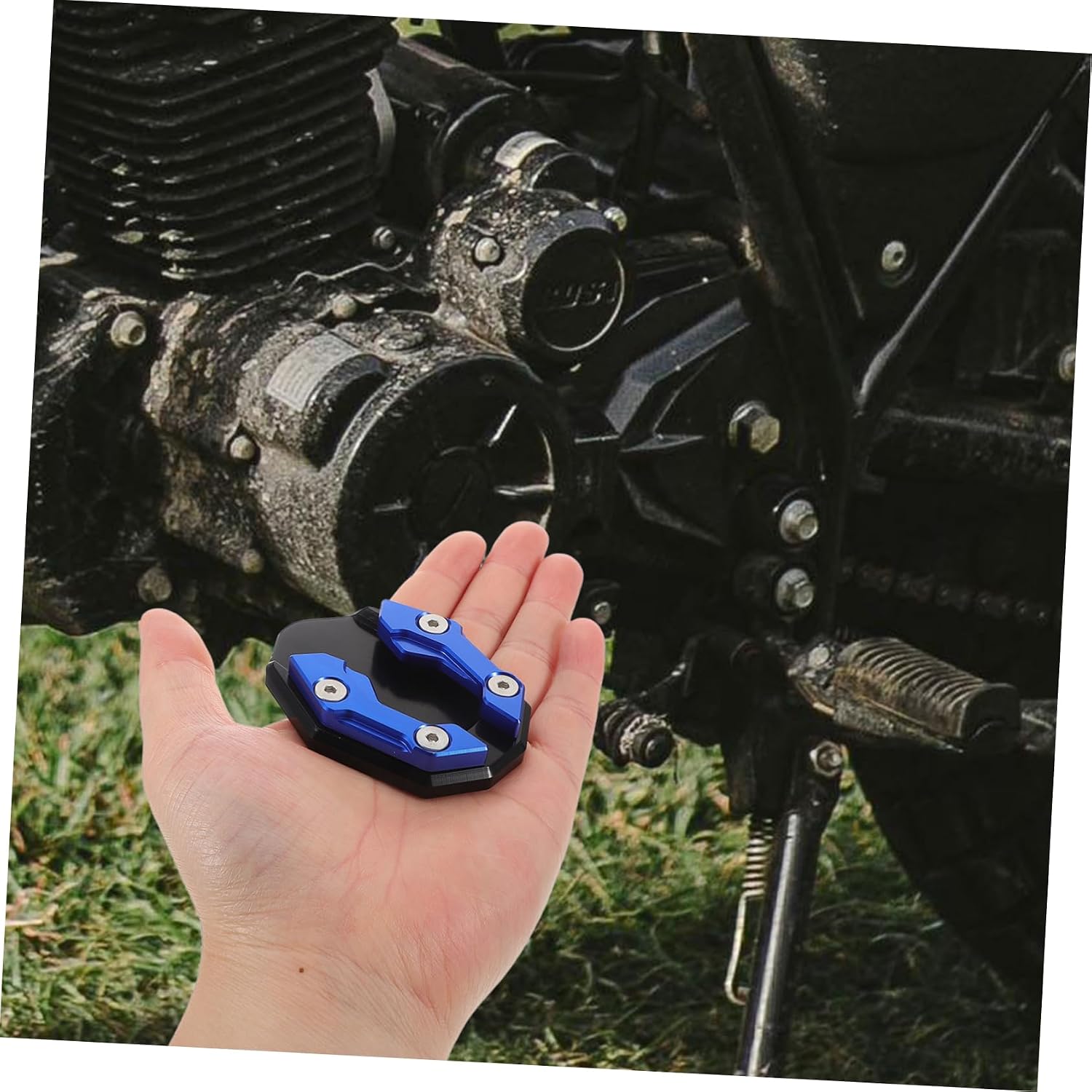 2pcs Motorcycle Kickstand Pads Side Stand Support Plate Aluminum Alloy