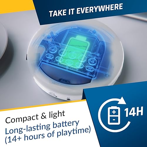 Miniatura 6 de KLIM Nomad - Nuevo 2023 - Reproductor portátil de CD Walkman con batería de larga duración - con auriculares - Radio FM - Compatible con reproductor