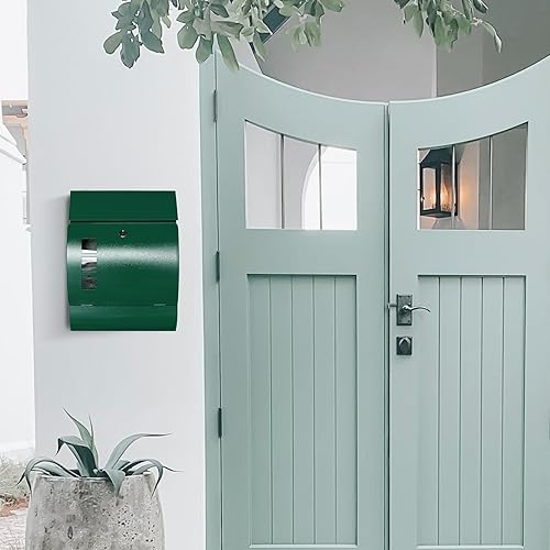 Miniatura 2 de xhlokk Buzones de correo para montaje en pared, buzones de correo con bloqueo para montaje en pared de casa, buzón de metal moderno de acero