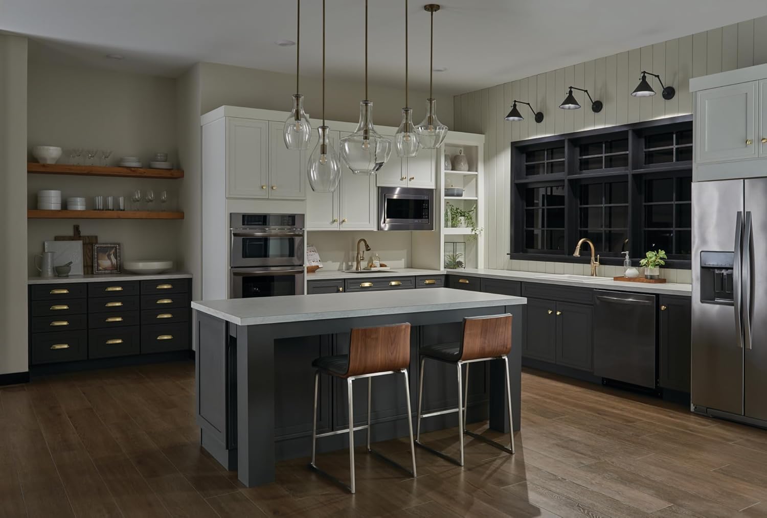 Close-up of the KICHLER Everly pendant's canopy and mounting hardware