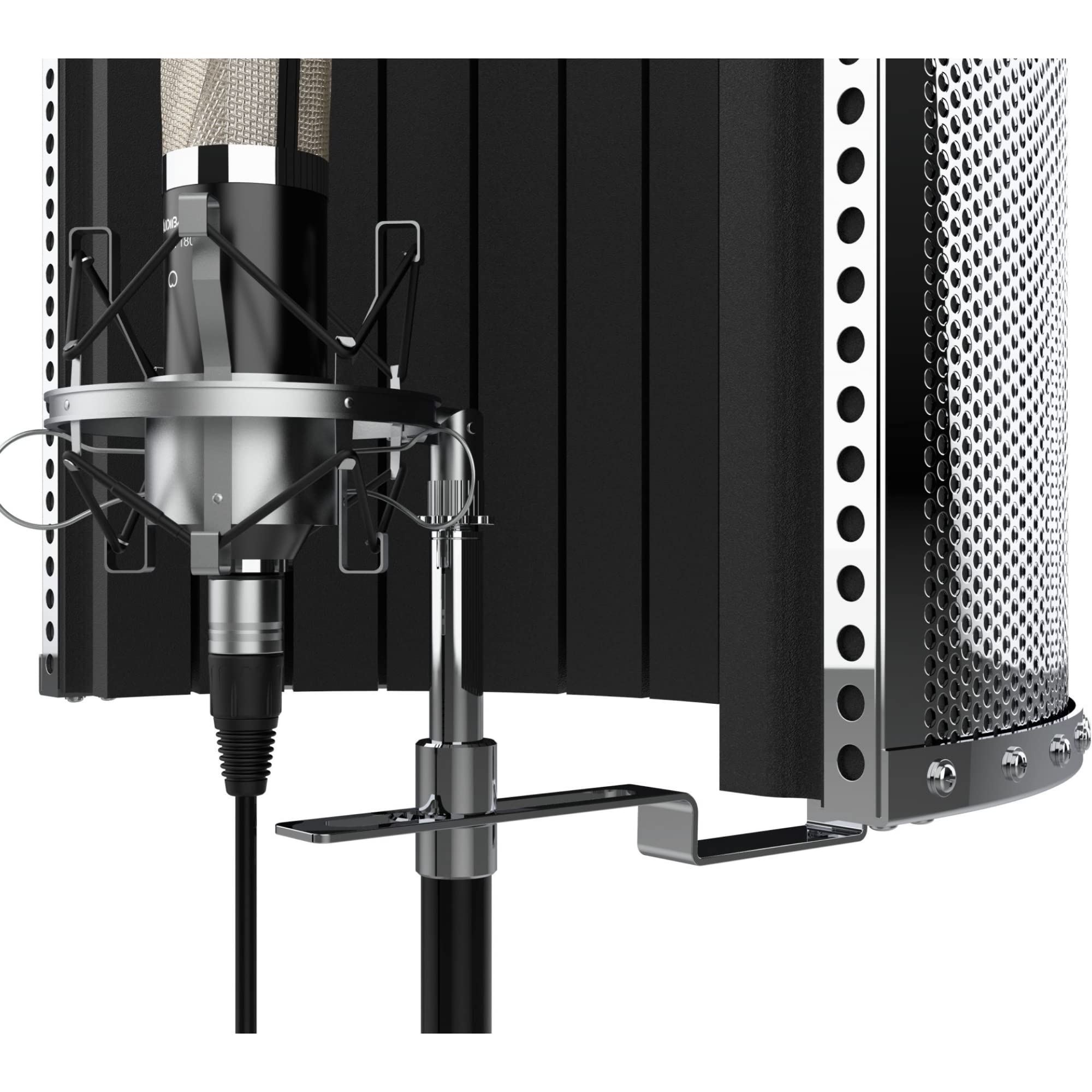 Audibax AT2020 - studio condenandor-microfoon - incl. XLR-kabel, montageklem en windbescherming, frequentiebereik 50 Hz/20 kHz, professionele microfoon met polarpatroon