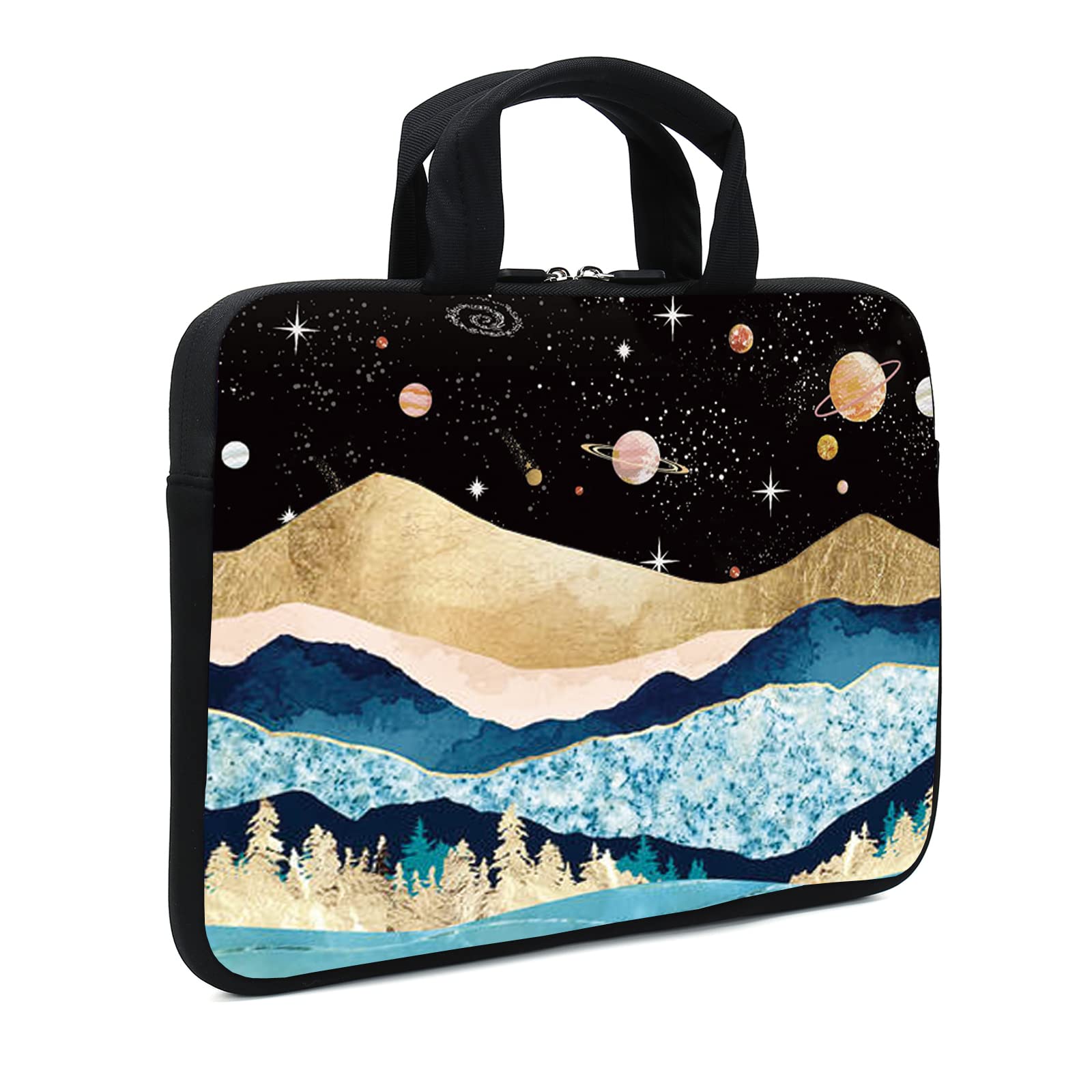 Funda para laptop de 15.6 pulgadas, 14 pulgadas, 15 pulgadas, 15.4 pulgadas, funda para ultrabook, funda para laptop, bolsa de mensajero, funda de neopreno con mango (montañas-1)