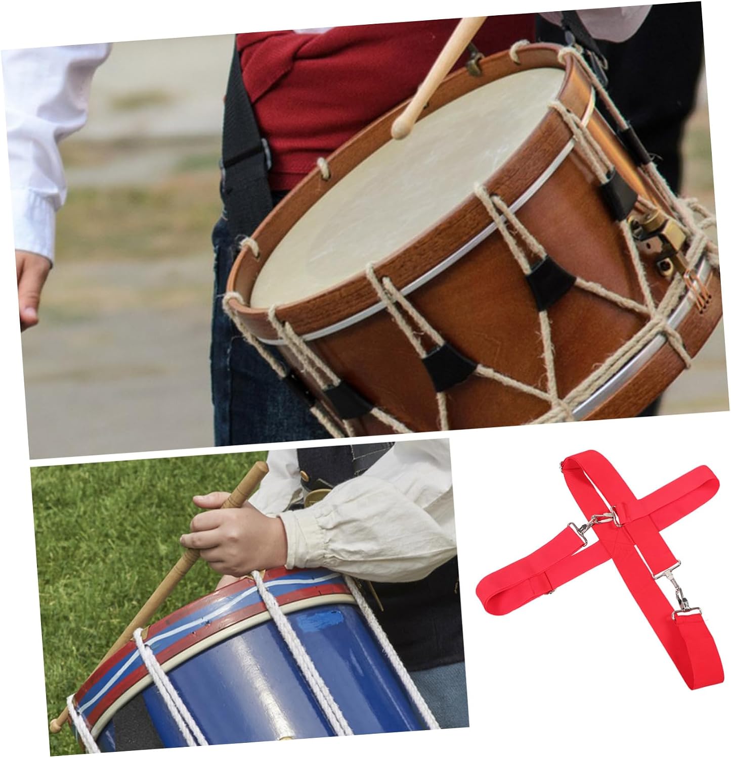 VANZACK Adjustable Snare Drum Strap Ergonomic Dual Shoulder Sling for Snare Drum Wide Comfortable Carrying for Marching Bands and Drumming Enthusiasts