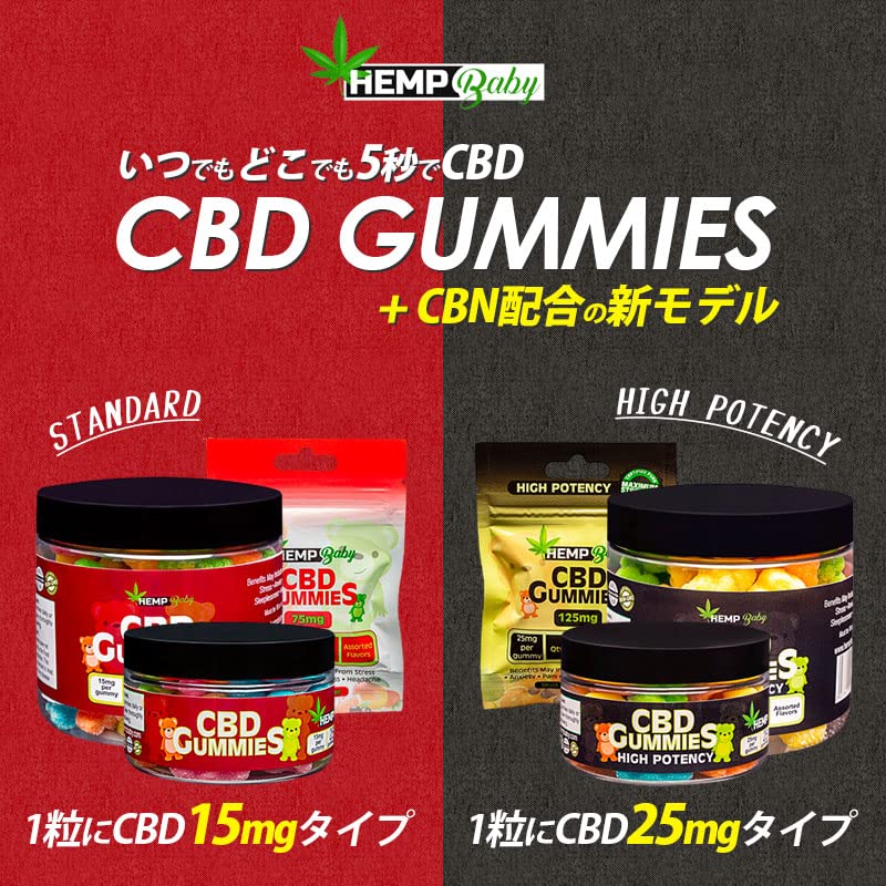 Amazon.co.jp: HEMP Baby CBD GUMMIES CBD1250mg＋CBN250mg 50粒入