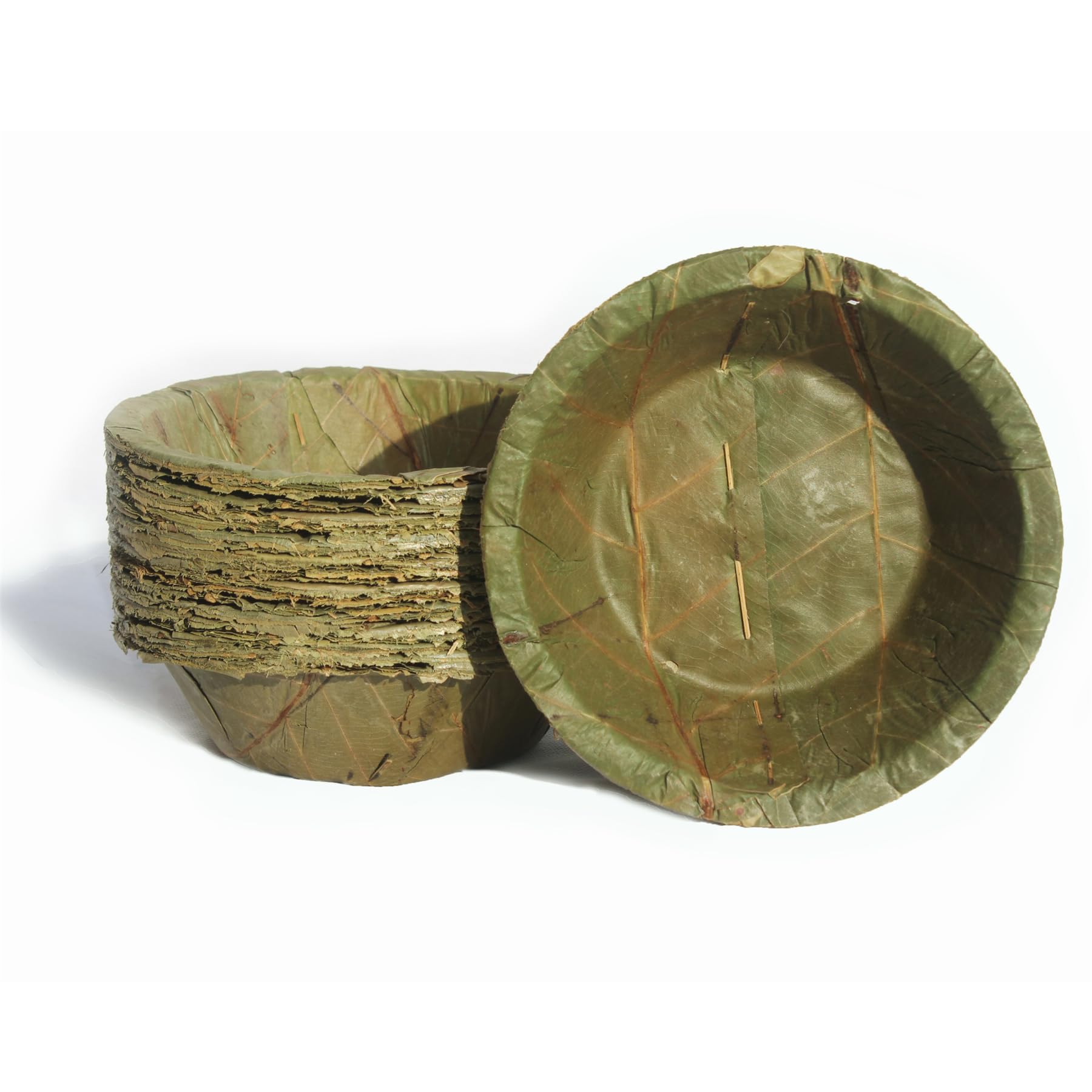 MantraRaj 15cm Small Leaf Bowls 20pcs Disposable Bowls for Hot and Cold Food Sal Leaf Biodegradable