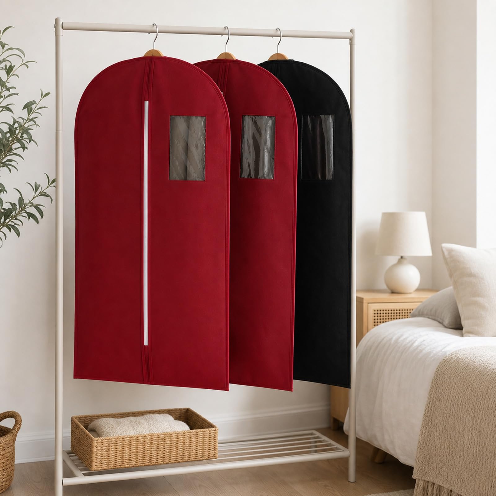 Kleiderstaubbeutel,Hängende Kleider Schutzhülle,Staubschutzhülle für Übermäntel,Staubdicht,Atmungsaktiv,Feuchtigkeitsbeständig,für Anzüge,Kleider,Mäntel,Jacken,Hemden,Pullover