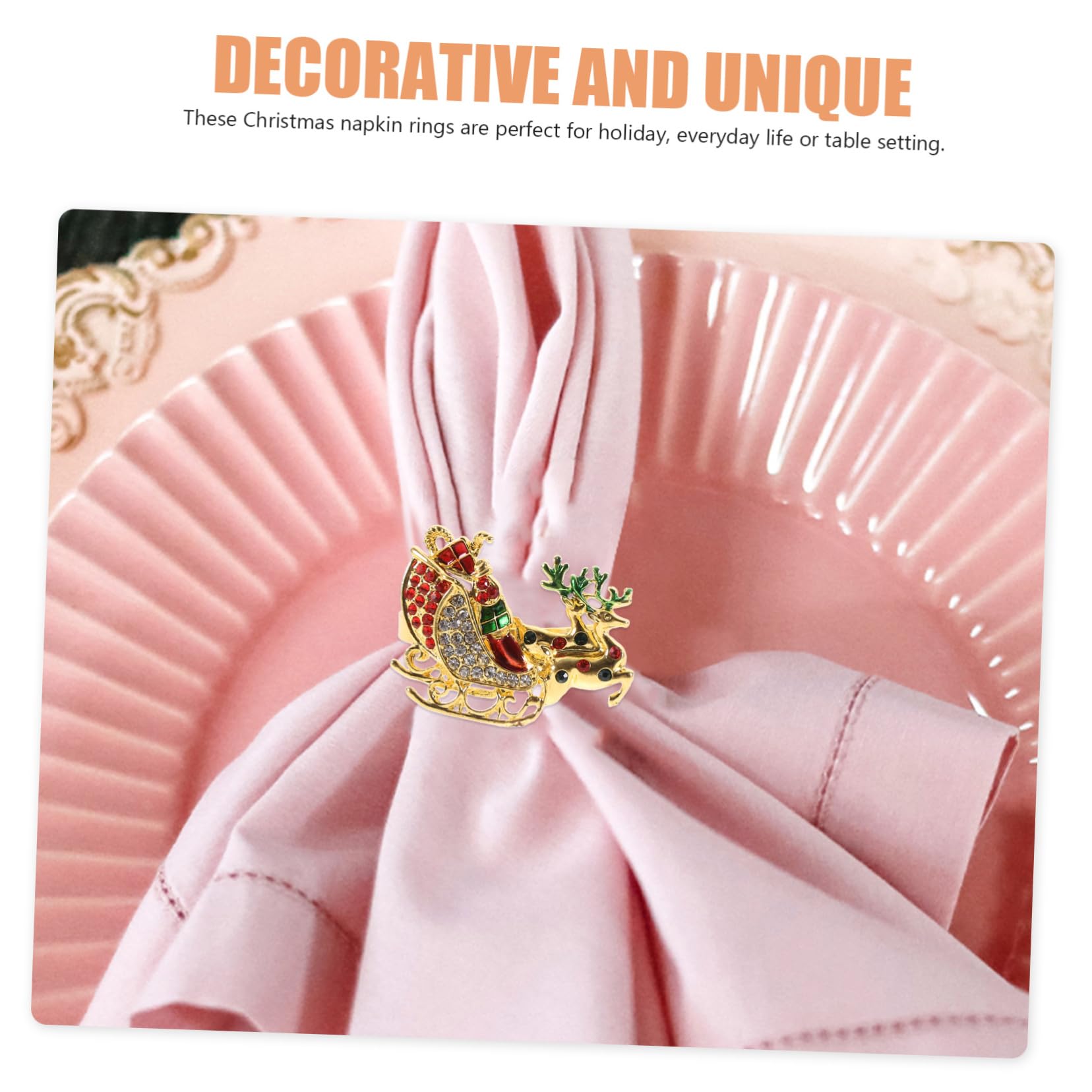 Cabilock 2 Sätze Teiliges Weihnachts Rentier Serviettenringe Dekorative Napkin Buckles Für Festliche Tischdekoration Elk Design Für Weihnachten Und Besondere Anlässe 6 Stück * 2