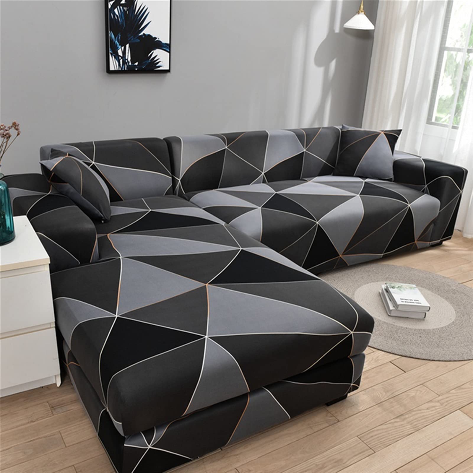 Couverture de canapé sectionnelle stretch et extensible pour protection totale